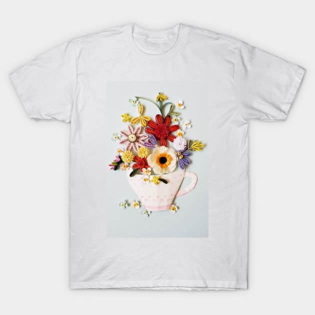 Printed Tea pot flower T-Shirt by solsolyi